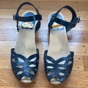 Swedish Hasbeens - black platform shoes